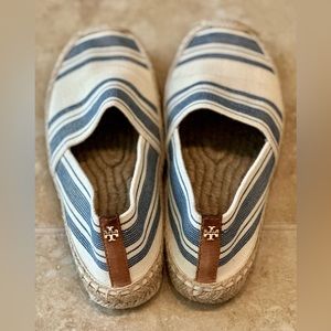 Tory Burch Blue Stripe Espadrilles